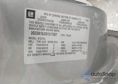 2008 Chevrolet Silverado 1500 Lt2 from USA, damaged, VIN 2GCEK19J381217267